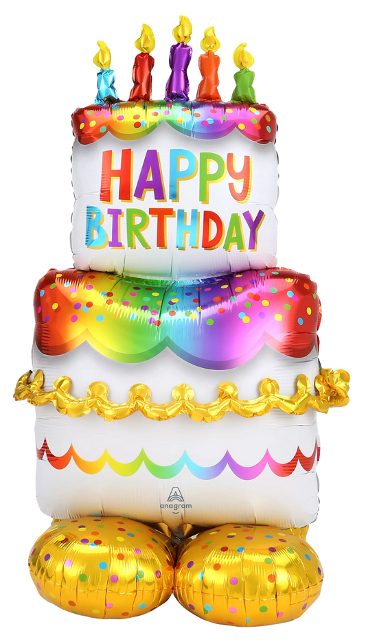 Happy Birthday Foil Balloon Cake
